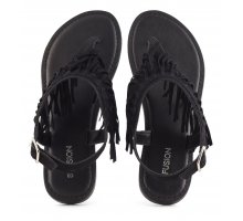 Shop On Line Thong suede leather sandal with fringes F0817888-0277 Please Shop Online